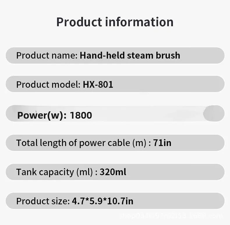 TINSOL Handheld Garment Steamer 1800W 230V 320ml