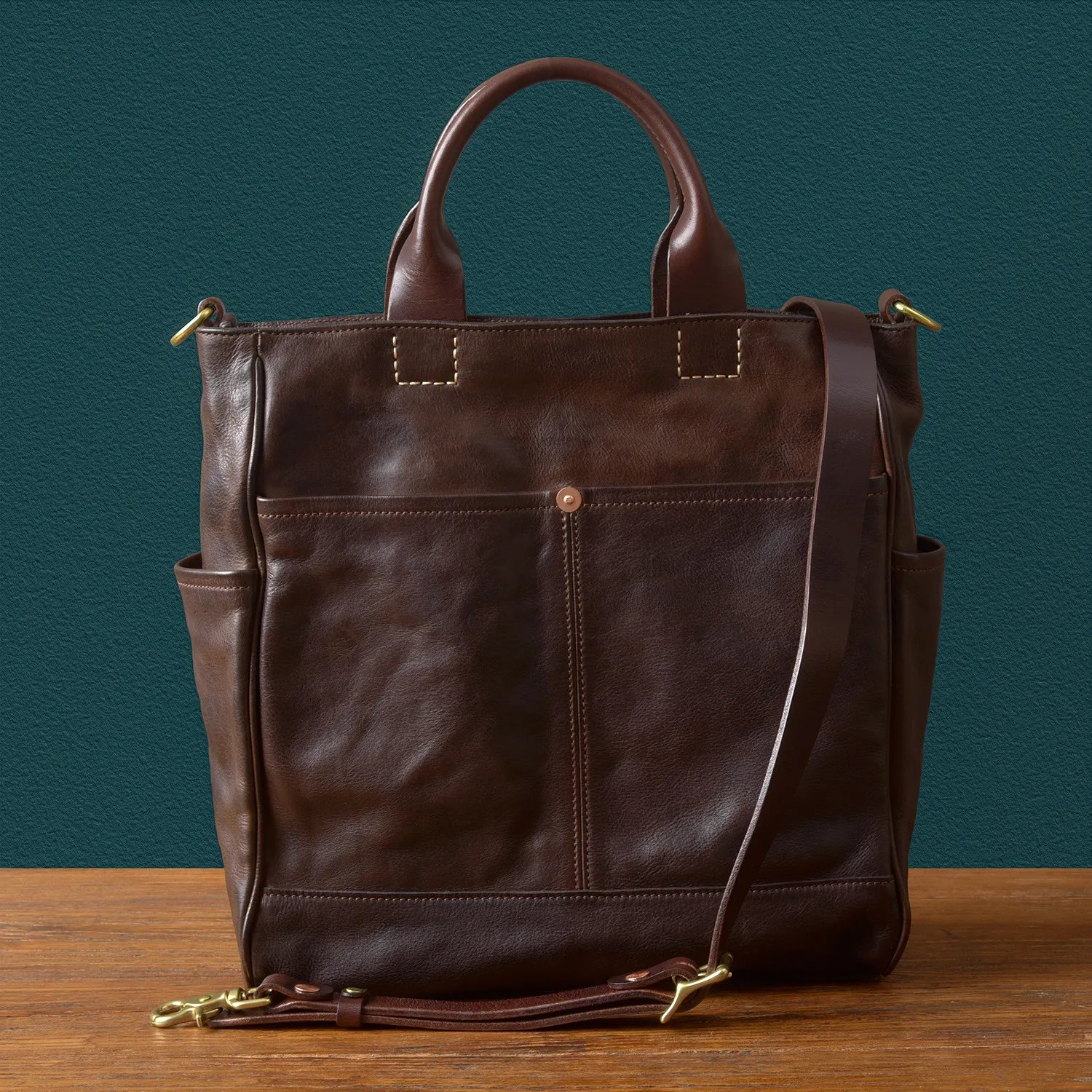 Fashion organizers designers handmade genuine leather men's tote bag outdoor travel luxury vegetable tanned cowhide handbags