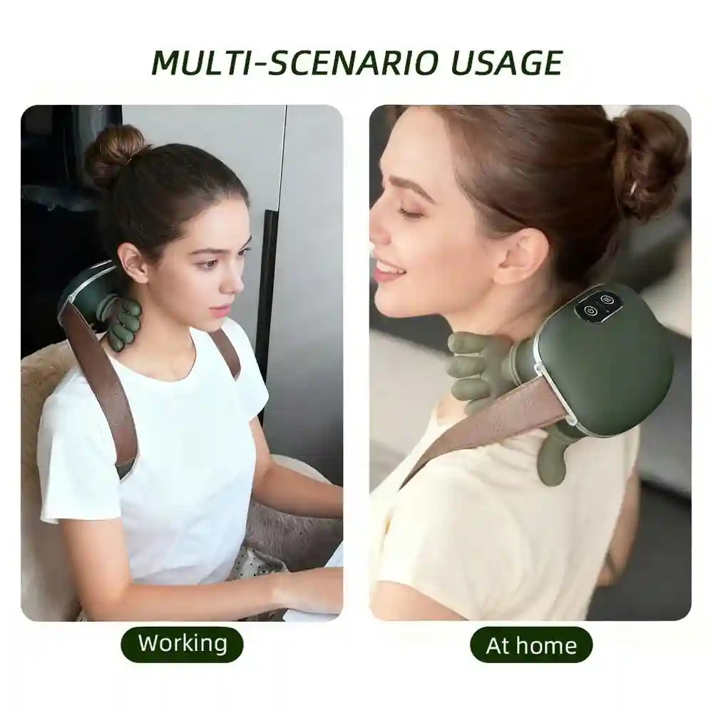 Wireless Neck and Shoulder Massager: Deep Tissue Rechargeable Relief - Green Body Shaping Massage Equipment Tidesmit