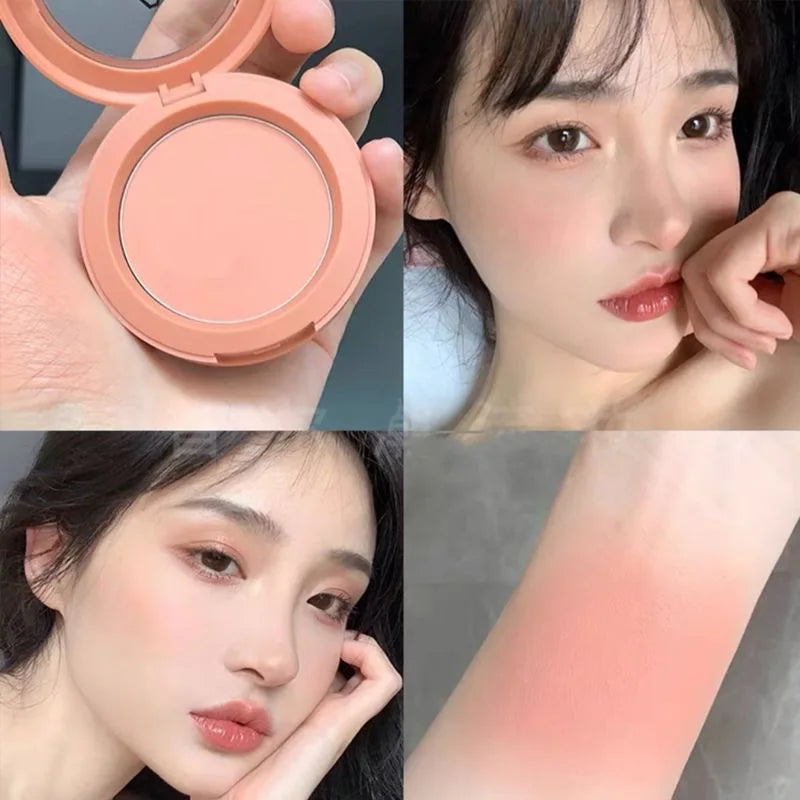 Tidesmit Herorange monochrome waterproof matte powder blush in peach orange soft mist texture swatch detail