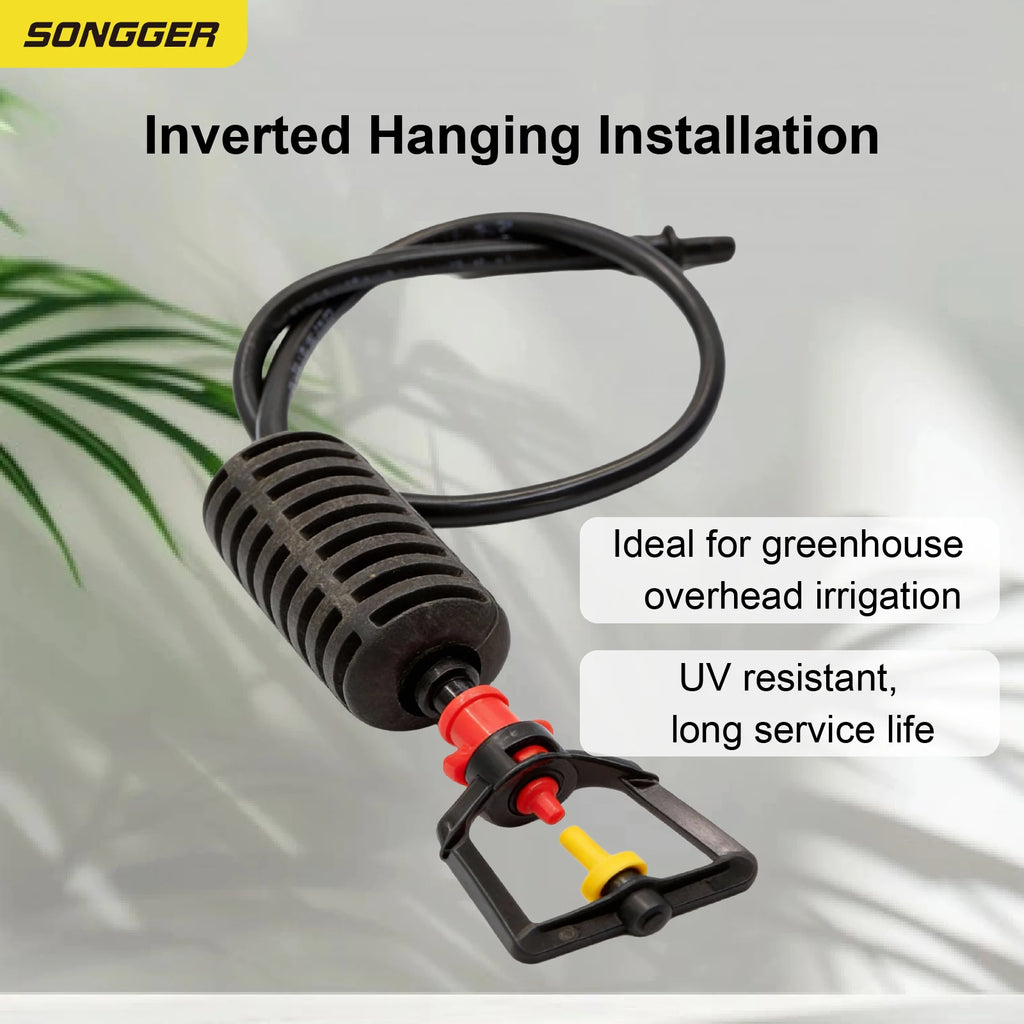 Inverted Micro Sprinkler Nozzle Set 360 Rotating Misting Spray Irrigation Sprayer Cooling Dust Garden Greenhouse