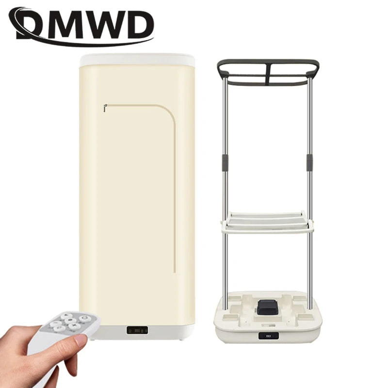 Tidesmit 1KW portable electric clothes dryer with folding rack and remote control for quick laundry drying
