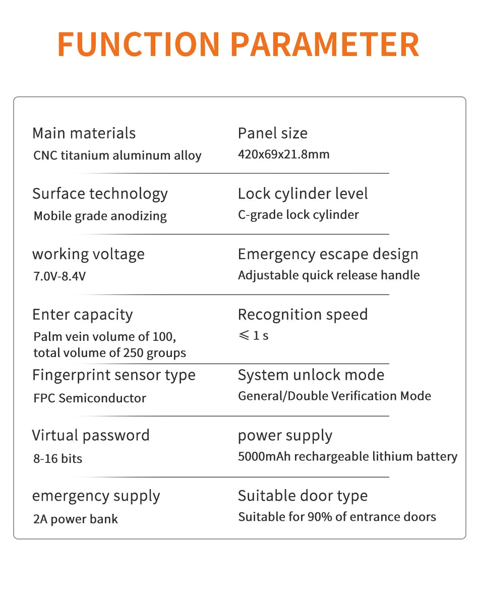 3D Palmar Vein Smart Door Lock Tuya U Smart Go Security Camera Intelligent Biometric Fingerprint And Face Recognition Smart Lock