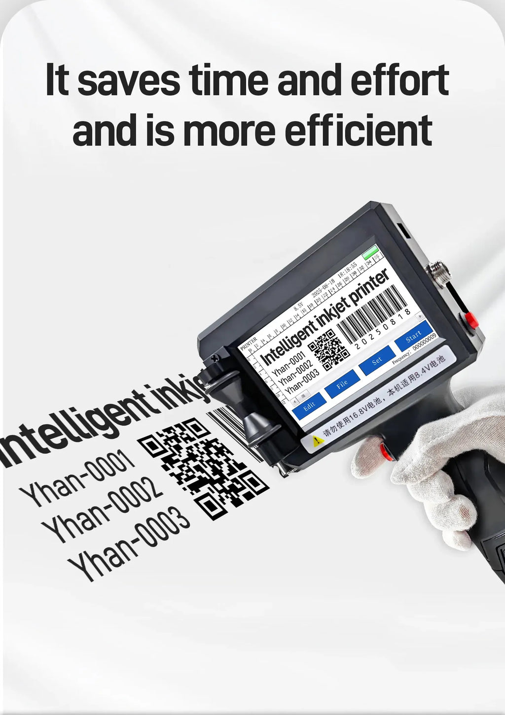 Yhan 25.4mm portable inkjet printer unencripted for Expiry Date Barcode QR Code Batch Numbers Best Value Logo Printing