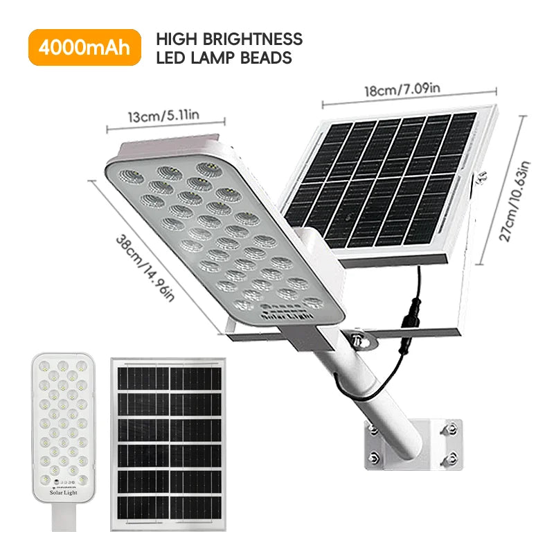 A set of 4000mAh/6000mAh outdoor solar street lamps, commercial area lighting, wall lamps, with motion sensor and remote control