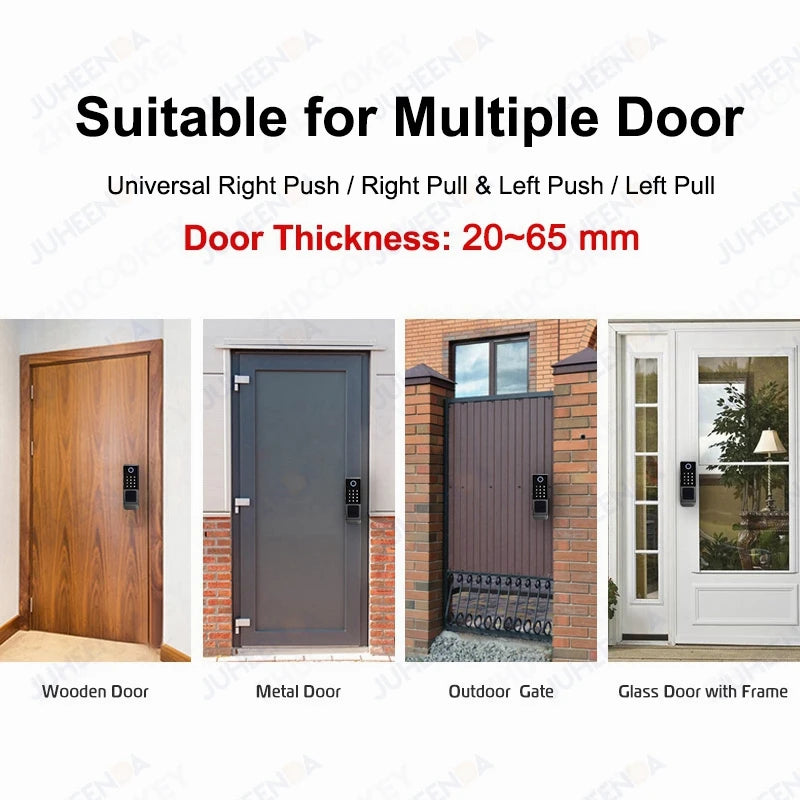 Waterproof Tuya Smart Lock Wifi Double Side Fingerprint Lock Outdoor Gate Digital Password Remote App Home Electronic Rim Lock