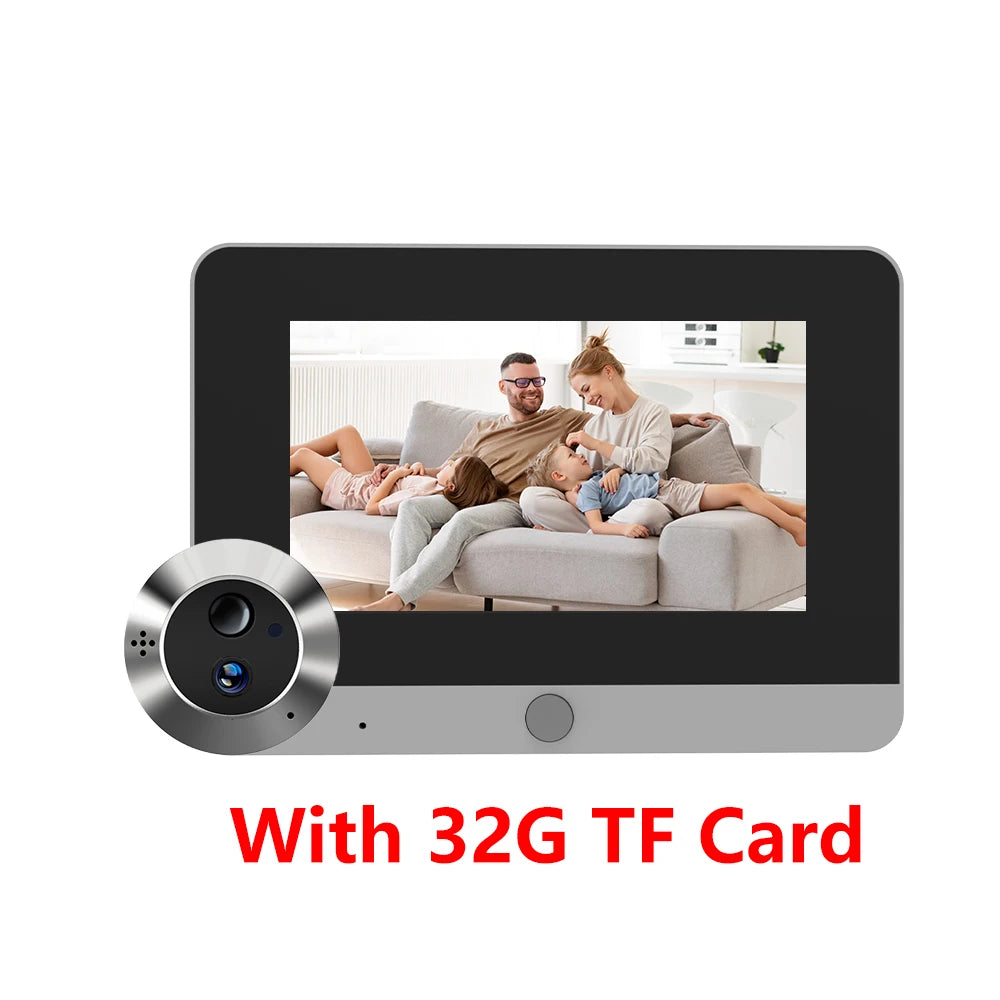 5Inch 10000mAh Two Way Audio 2MP Tuya SmartLife WiFi Digital Door Eye Peephole Viewer Infrared 940NM Night Vision PIR Camera