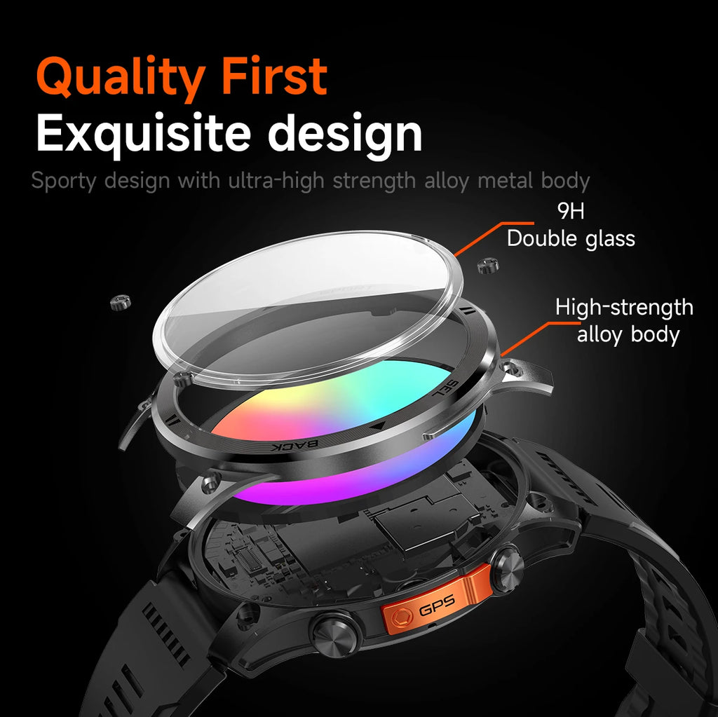 LIGE 2026 New GPS Path Smart Watch 530mAh Battery IP68 Waterproof Sports Run Tracker BT Call Outdoor Compass Military Smartwatch