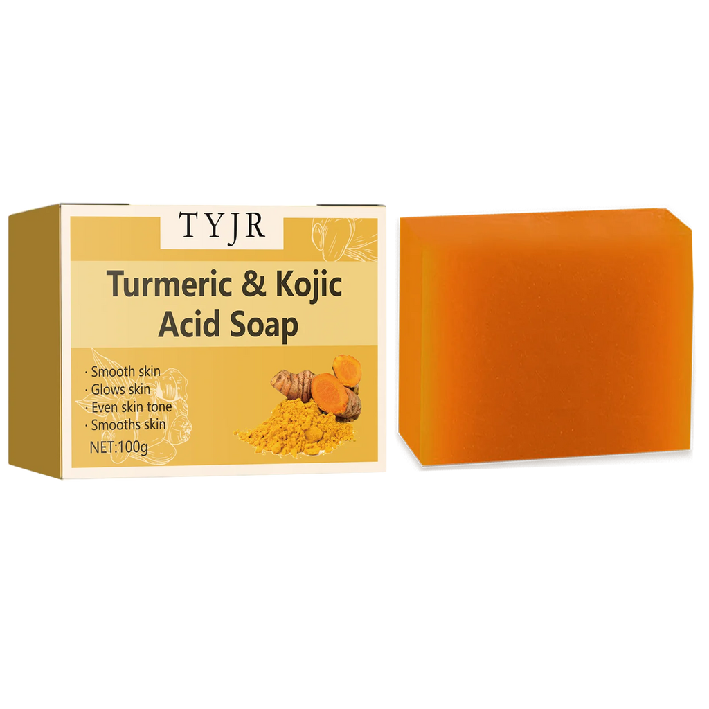 Lemon Turmeric Acid Soap - Deep Cleansing and Moisturizing, Contains Vitamin E and Olive Oil, Handmade, Suitable for Hair, Face, and Body, Suitable for All Skin Types, Lemon Turmeric Soap