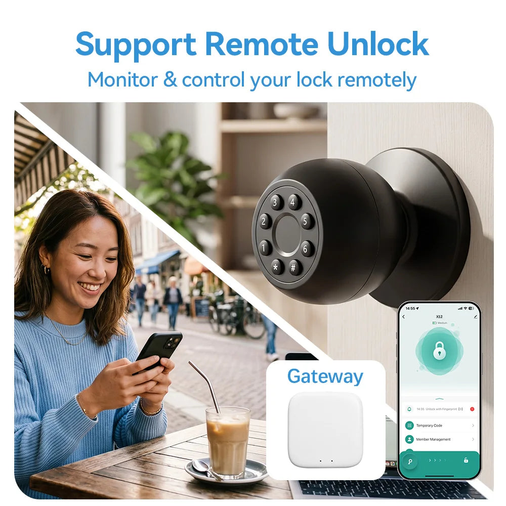Tuya Smart Bluetooth Fingerprint Lock Smart Life Control Passcode Unlock Electronic Digit Home Intelligent Security System