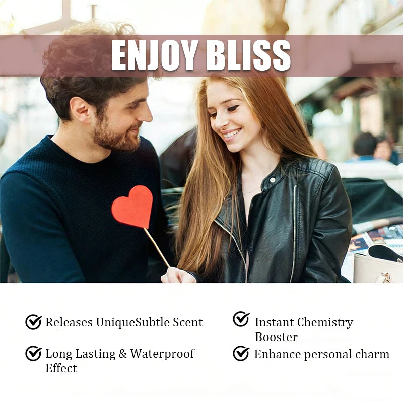 Enjoy Bliss long-lasting romantic perfume for couples, unisex portable fragrance for dating and chemistry enhancement.