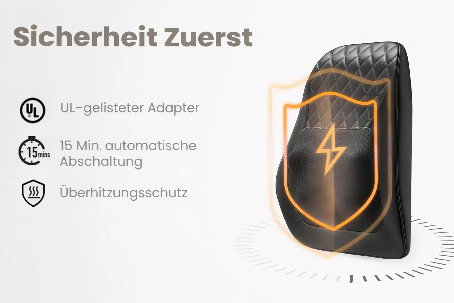 Electric Shiatsu Neck Massager With Heat - 3 Speeds - EU Plug Massage Cushion Tidesmit