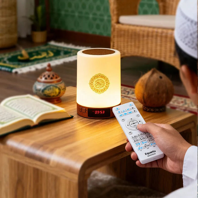 Islamic Arabic Night Light Muslim Bluetooth Speaker Quran Azan Clock Koran Portable Wireless Ramadan Bright Lamp Arab Islam Holy