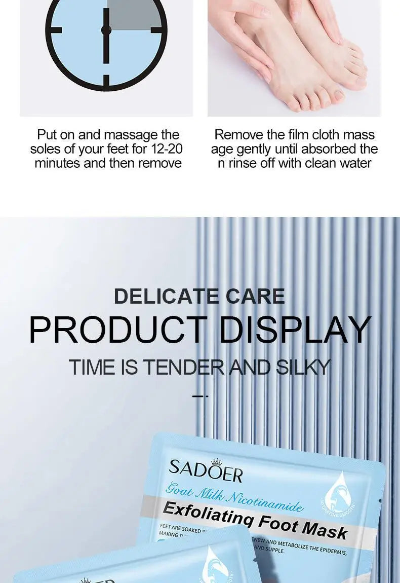 Lavender Foot Mask Moisturizing Exfoliating Treatment - 5 Pairs Set Scrubs Treatments Tidesmit