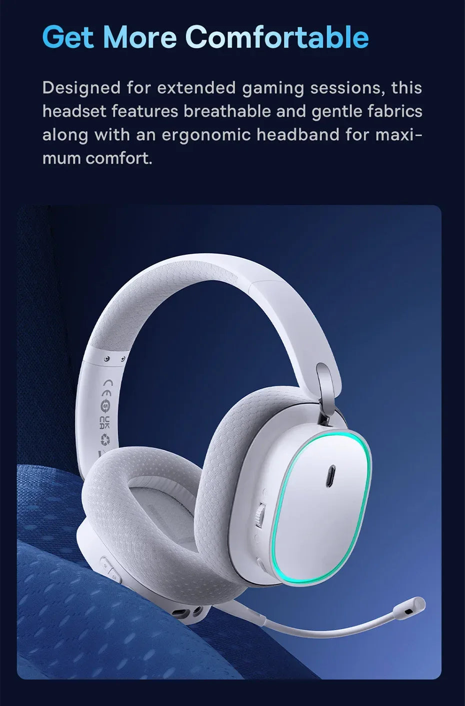 Wireless Gaming Headset 2.4G Bluetooth RGB by Tidesmit Tidesmit