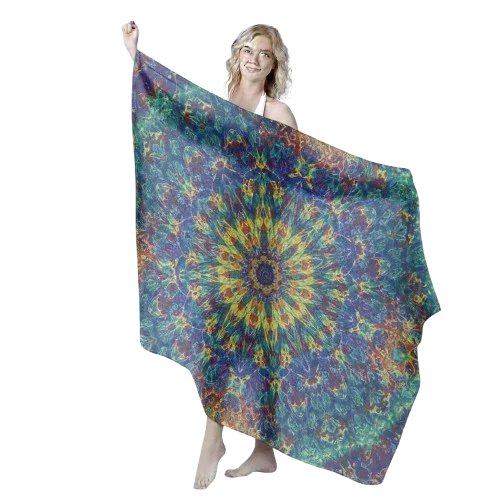 Luxury Silk/Cotton Belly Dance Veil Scarf Handmade Gradual Ombre Color Women's Adult Performance Practice Wear In-Stock Custom