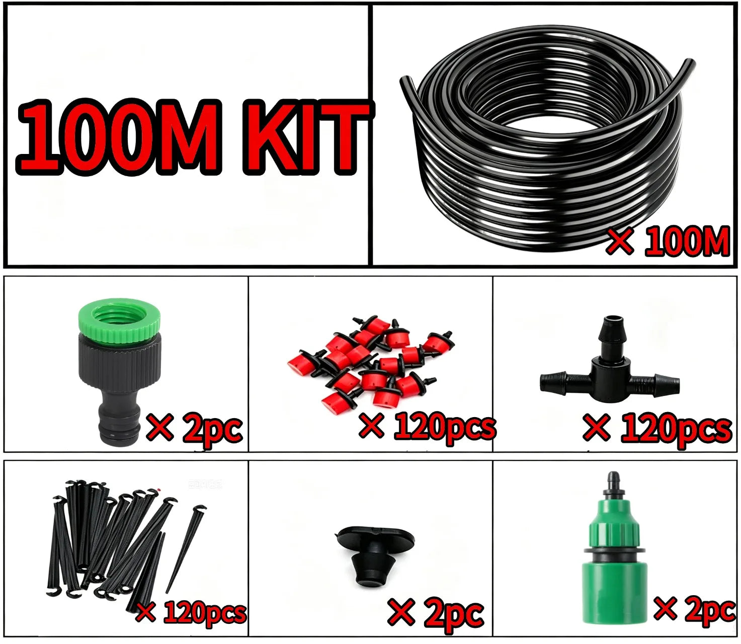 Diy Micro Drip Irrigation System Portable 2-200M Automatic Watering with Adjustable Drippers Misting Watering Kits Garden Hose