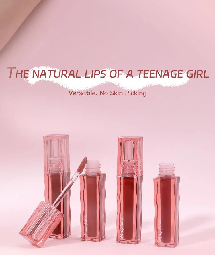 Long-lasting, moisturizing liquid lipstick with a glossy, highly pigmented finish in stylish rose-tinted square tubes.