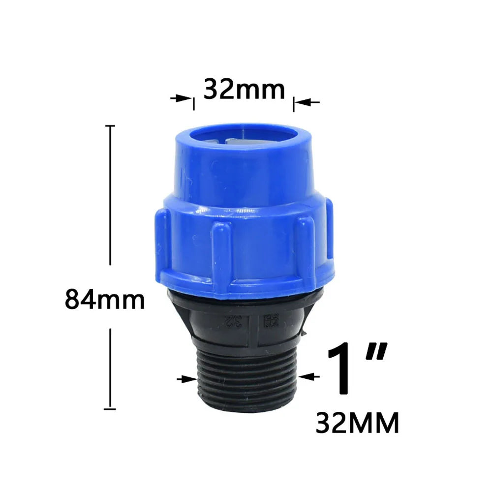 20/25/32/40/50mm PE Tube Quick Connector Elbow Tee Water Splitter Plastic Ball Valve Coupler Farm Irrigation Water Pipe Fittings