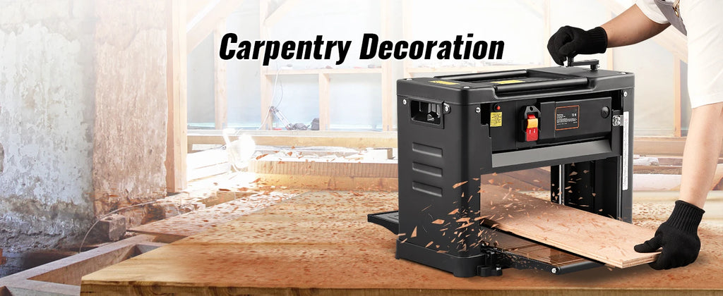 SucceBuy Thickness Planer 13inch Benchtop Planer & Two-Blade 15-Amp 1800W Powerful Motor Low Noise for DIY Woodworking Planing
