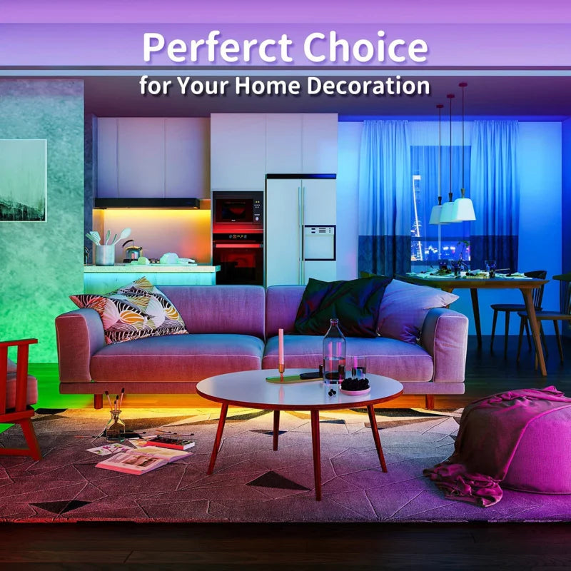 WS2811 Dreamcolor LED Strip Lights,16.4ft/5m RGBIC TUYA WiFi Phone App Controlled Waterproof Smart Music Sync Light Strip