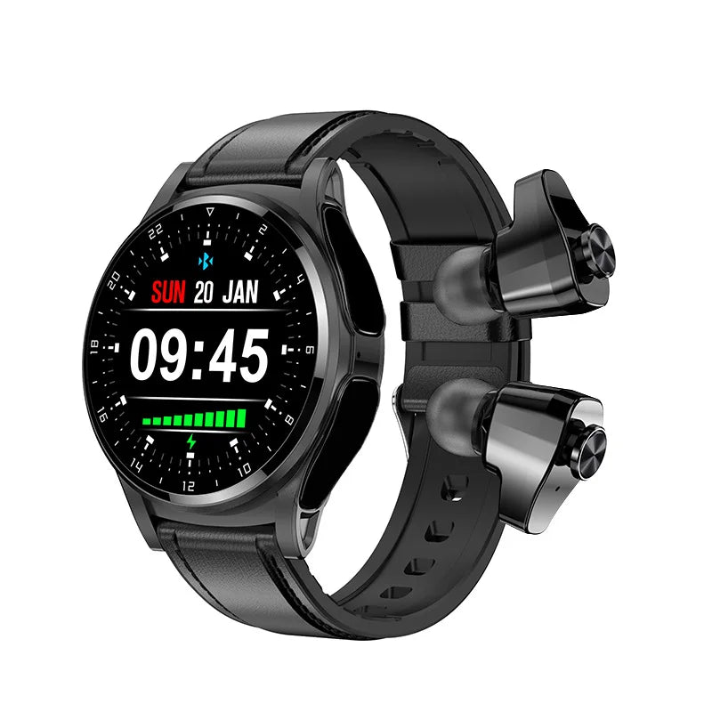 New NFC Smartwatch TWS Bluetooth Headset Two-In-One 1.39HD Display IP67 Waterproof Heart Rate Monitor Male Sports Smartwarch