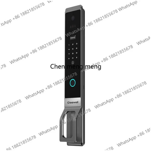 Black smart door lock with keypad and biometric palm vein sensor ring