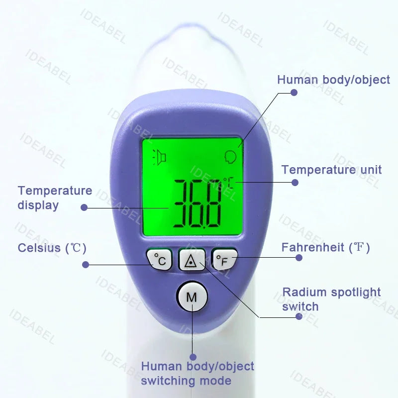 Digital Blood Pressure Monitor Wrist Tensiometer Electronic Sphygmomanometer Tonometer with LCD Forehead Digital Thermometer