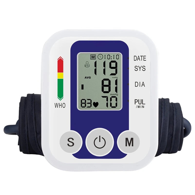 Automatic Digital Arm Blood Pressure Monitor Tonometer Meter Sphygmomanometer LCD Portable Health Care Pulse Meter BP Monitor