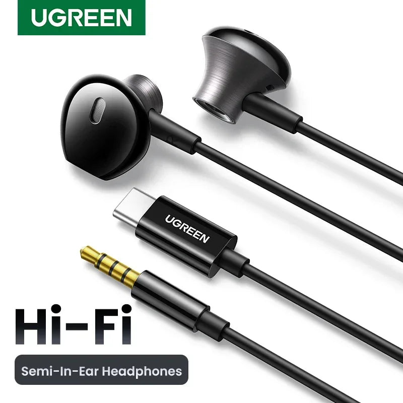 USB-C Wired Earbuds with HiFi Microphone – Tidesmit Stereo Audio Tidesmit