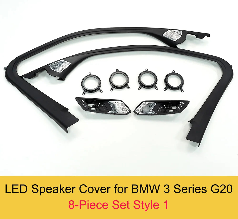 BMW G20 Ambient LED Speaker Cover Upgrade Kit | Interior Audio Lighting 8 Piece Set Style 1 Tidesmit