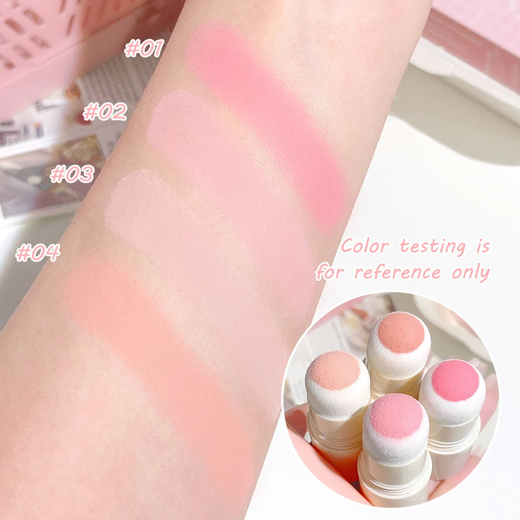 Tidesmit Cloud Soft Matte Blush Stick texture close-up for vibrant natural makeup and flawless skin