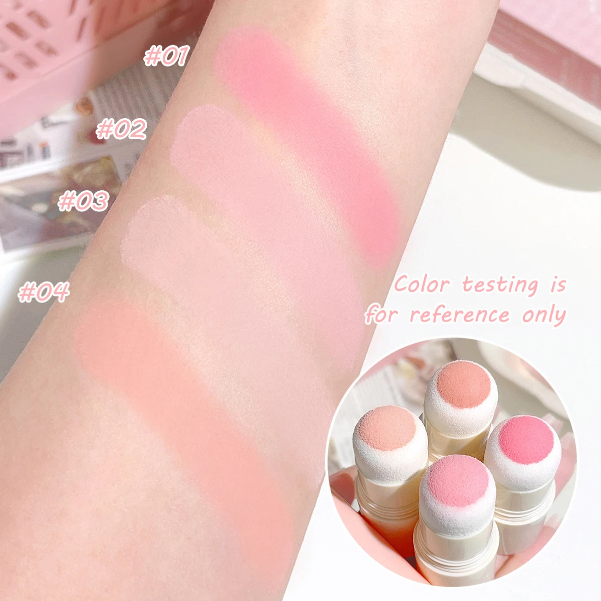 Tidesmit Cloud Soft Matte Blush Stick texture close-up for vibrant natural makeup and flawless skin