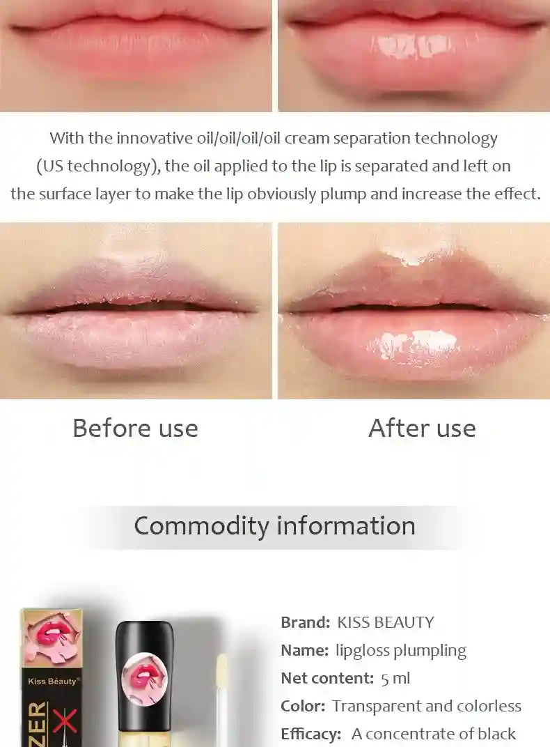 Lip Plumper Serum – Hydrating Volumizing Gloss for Full Lips Lip Care Tidesmit