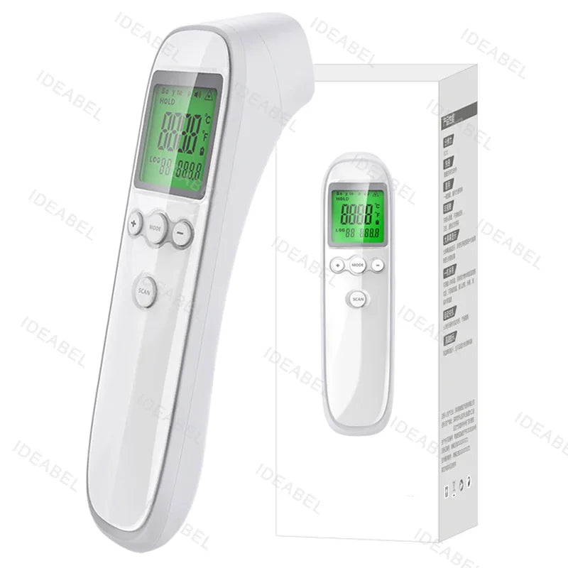 Wrist Blood Pressure Monitor LED Rechargeable English Voice Broadcast Tonometer BP Monitor Forehead Digital Thermometer