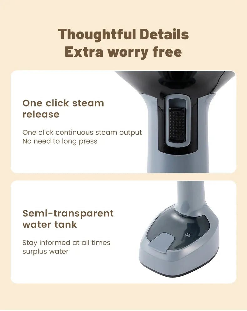 Tidesmit 1500W Foldable Handheld Garment Steamer