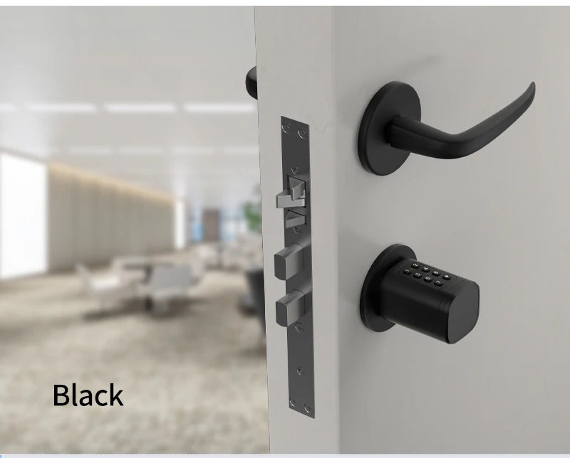 Support Tuya App Intelligent Plug-in Lock IP65 Biometric Fingerprint App Control Cylindrical Bolt Alex/Google Home/Office Door