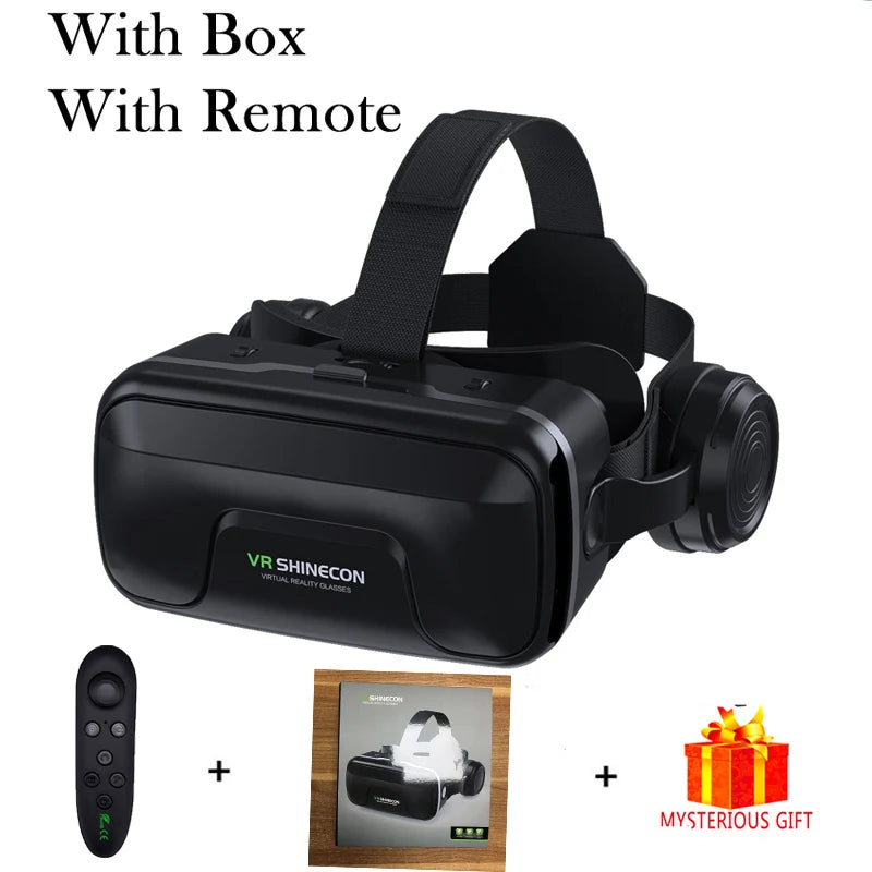 VR Headset for Smartphones | 3D Immersive Smart Glasses with Remote Options With Remote A Tidesmit