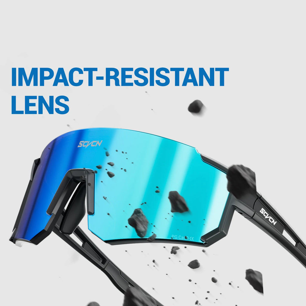 SCVCN Hot Outdoor Sport Cycling Sunglasses MTB Bike Cycling Hiking Eyewear Running Men Women Pickleball UV400 Windproof Goggle