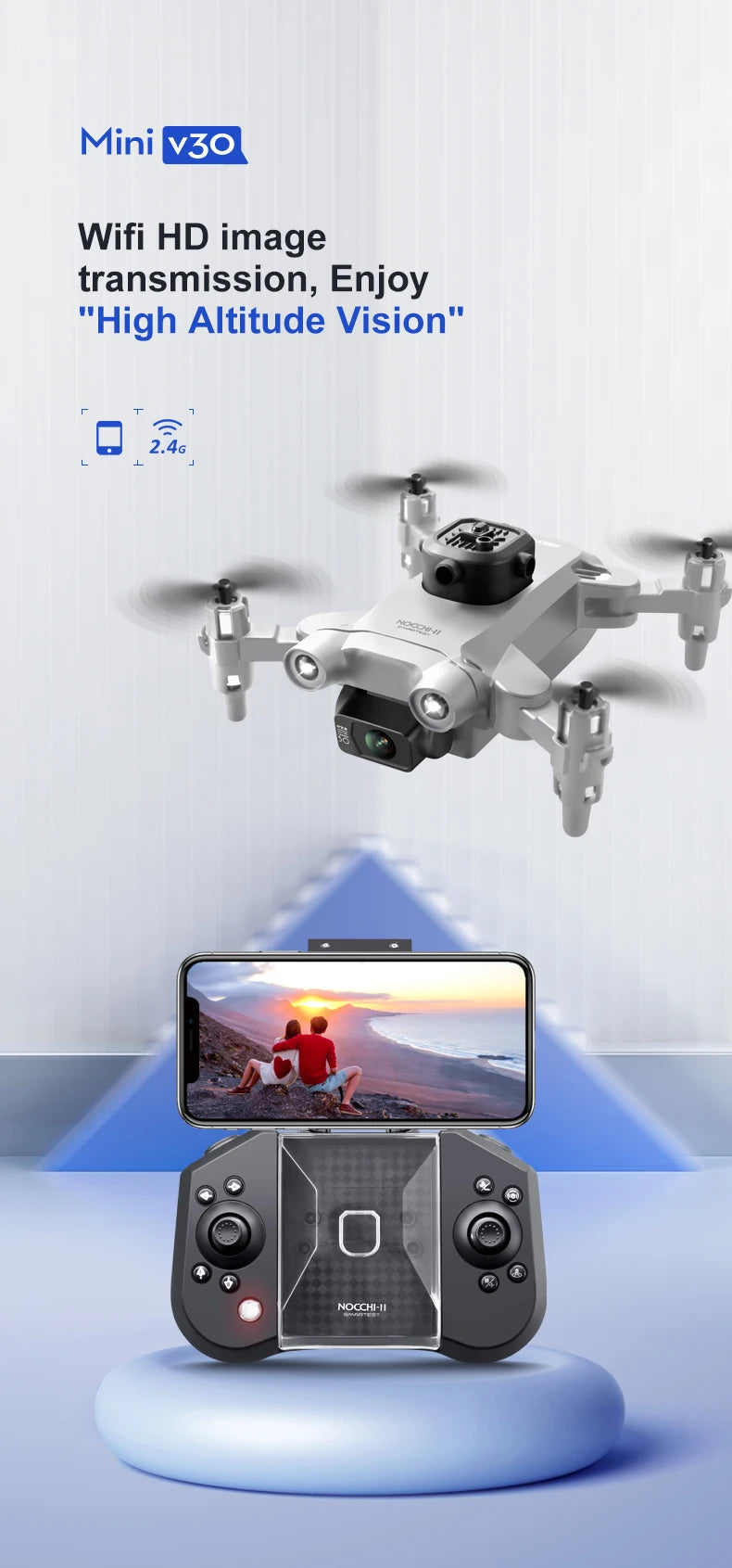 Mini 4K Camera Drone - Foldable WiFi Quadcopter with Obstacle Avoidance Tidesmit
