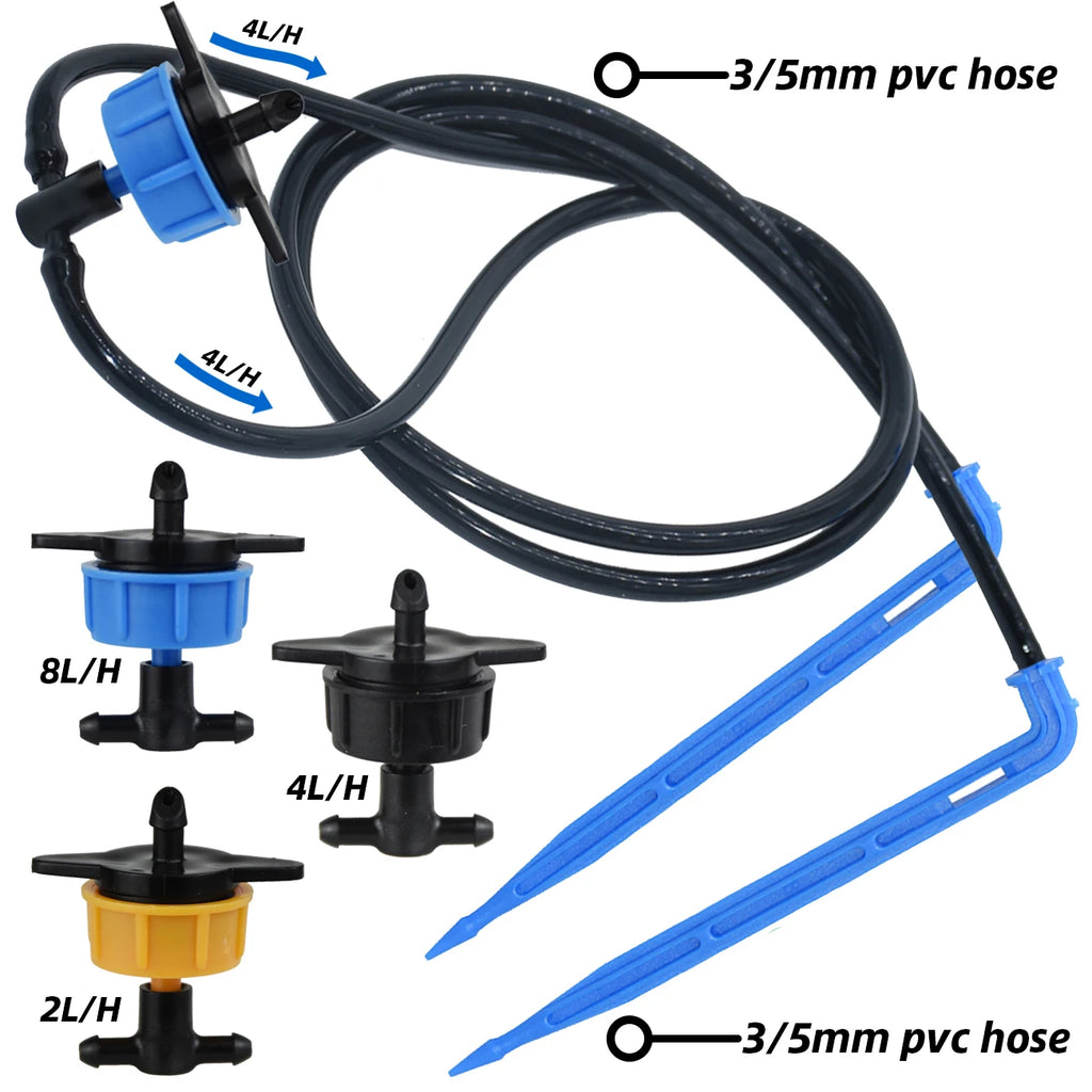 KESLA Drip Irrigation Kit 10-100M 4Way 2Way 8L Drip Arrow 3/5mm Hose Watering System Dripper Sprinkler Pot Planting Greenhouse