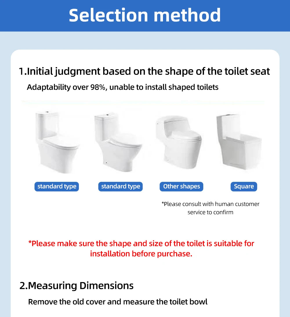 Smart Toilet Seat Cover - Water&Energy Saving, Instant Heating, Self-Cleaning, LED Night Light-Efficient Hygienic Bathroom Lid
