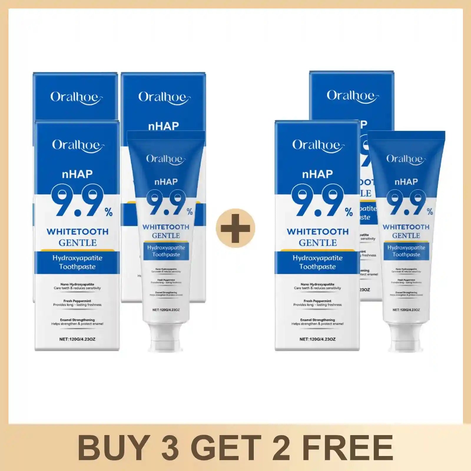 Tidesmit hydroxyapatite toothpaste for enamel repair, teeth whitening, stain removal, and fresh breath.