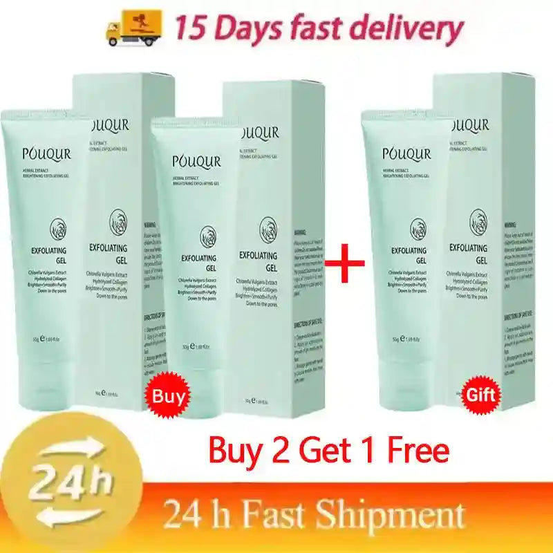 Herbal Exfoliating Gel Face Scrub: Natural Deep Cleansing Moisturizer Scrubs Treatments 3pcs Tidesmit