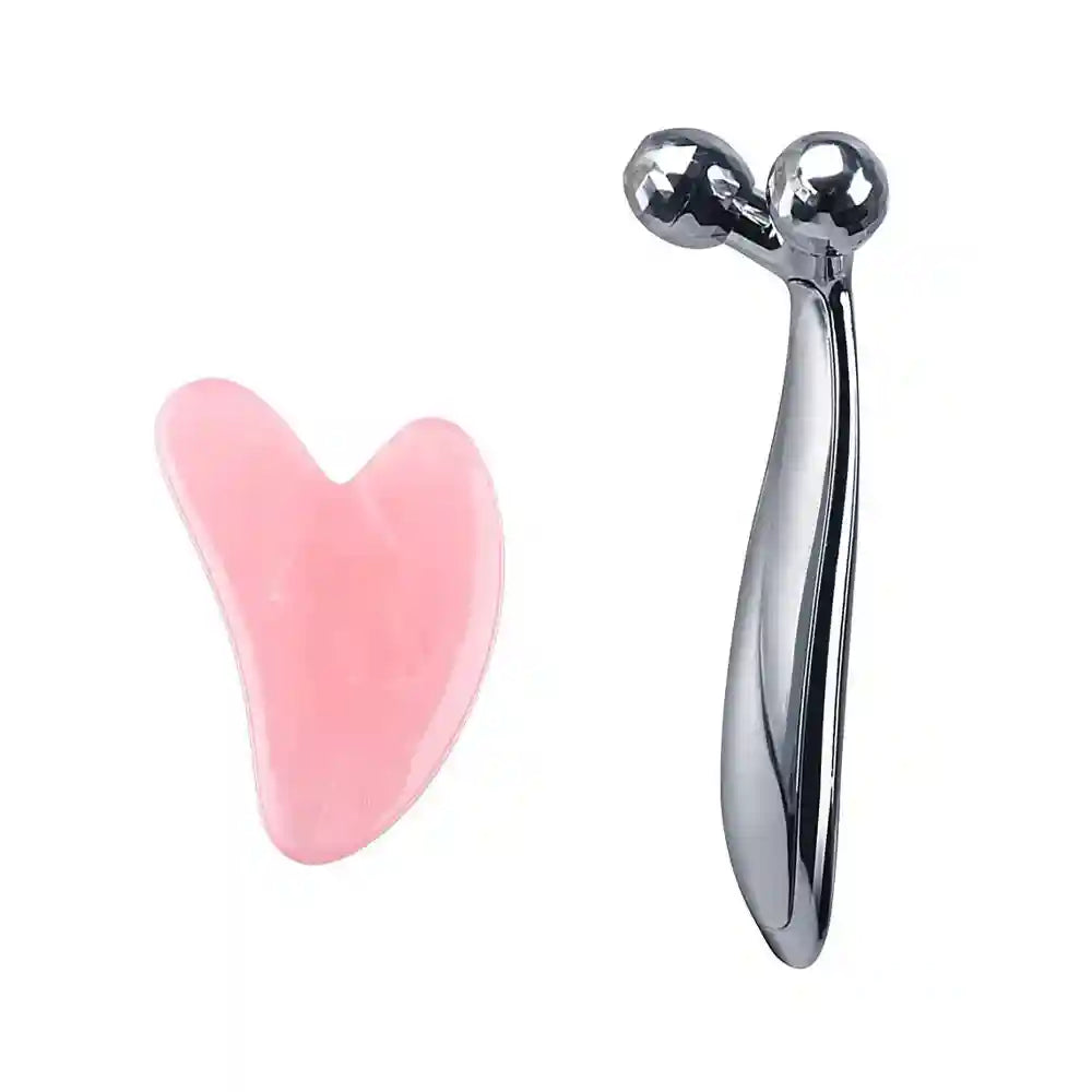 3D Face Roller Massager for Skin Lifting, Tightening, and Contouring Massage Roller Silver set Tidesmit