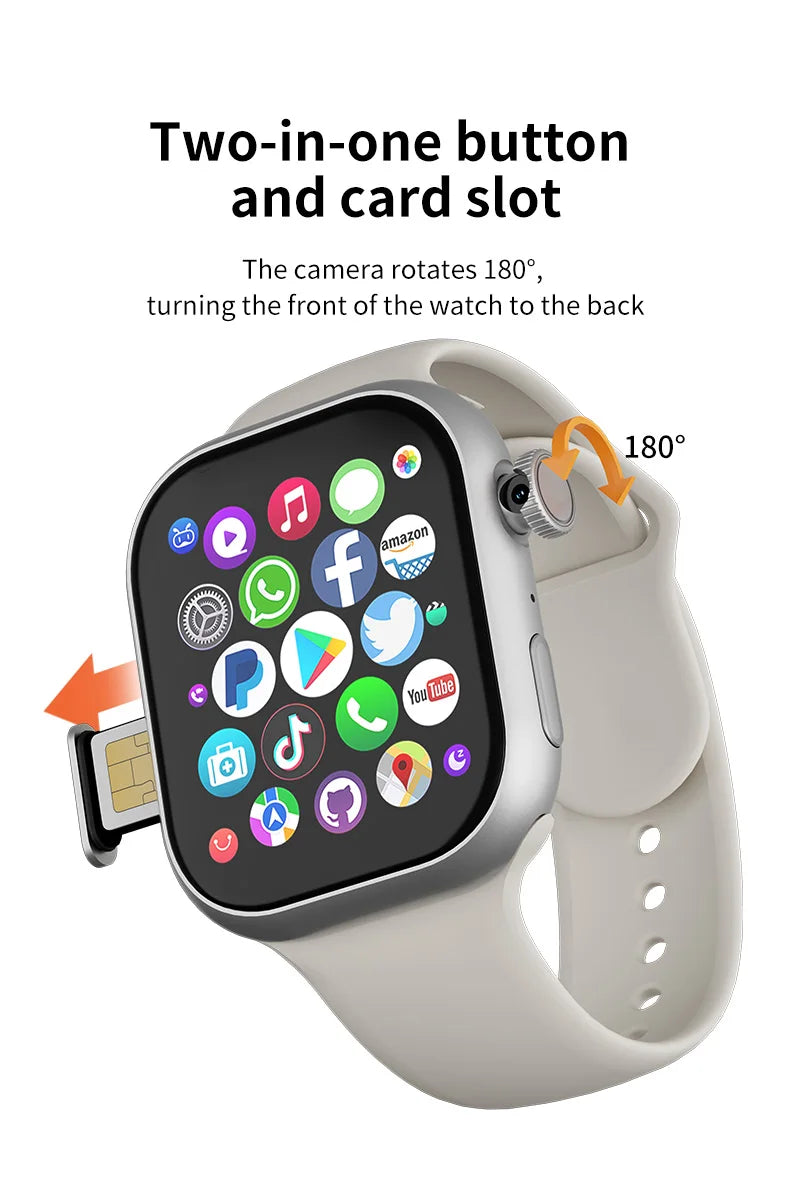 YLL-VP19 PRO 4G LTE Smart Watch WIFI GPS Big AMOLED Screen Color Display SIM Call Android IOS Compatibility Sleep Tracker IP67