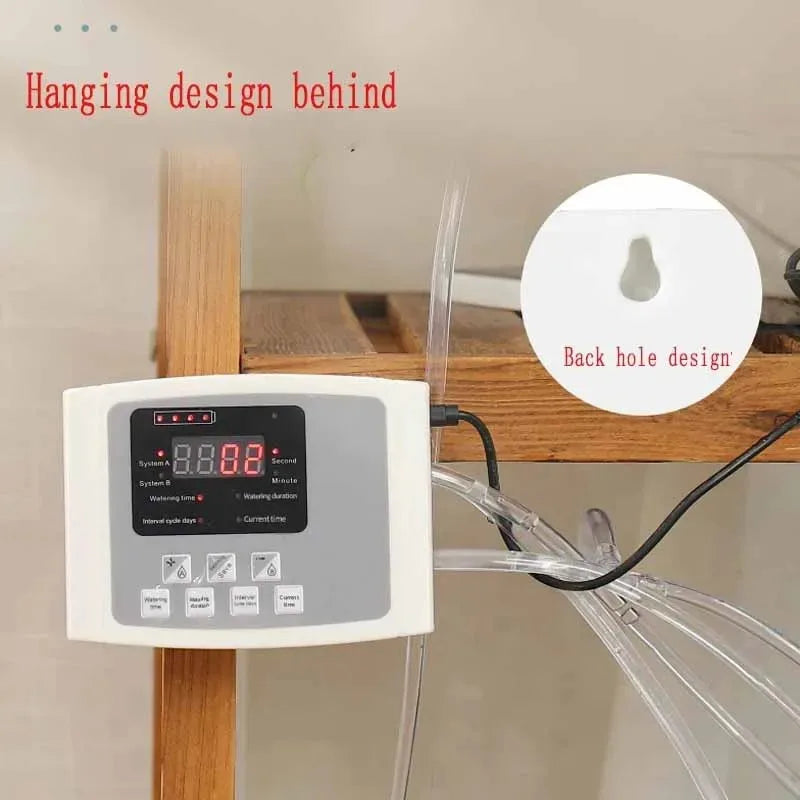 Automatic Solar Energy Drip Irrigation Device Double Pump Adjustable Valve Controller Timer System Intelligent Garden Watering