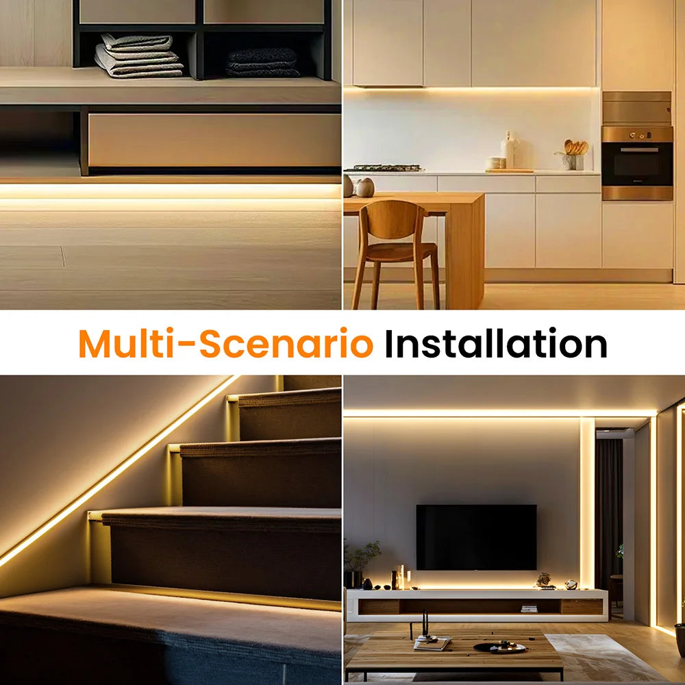 Wall Touch COB LED Neon Strip Light Wifi Bluetooth 23key Remote Control 220V Dimmer Power Kit 5m 10m 20m 40m 0.5m 240LED/m Flex