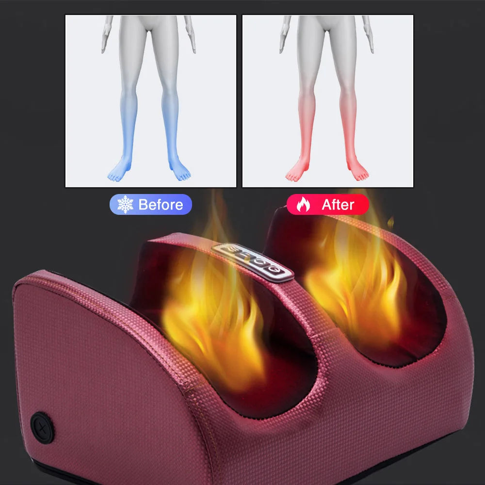 Electric Foot Massager with Shiatsu Heat - Portable Wellness Tool Relaxation Treatment Tidesmit