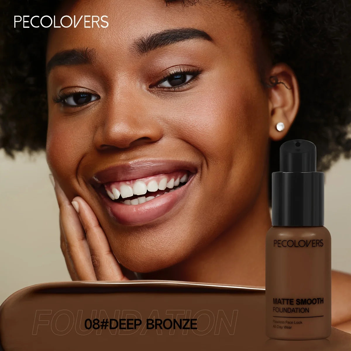 Tidesmit Matte Smooth Foundation liquid with natural multi-tone coverage for universal skin types and all-day wear